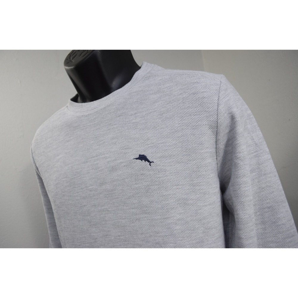 Tommy Bahama Marlin Sweatshirt Sweater Gray Long Sleeve Pullover Mens Medium